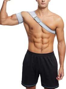 1 pieza Correa deportiva ajustable gris, correa de hombro protectora para baloncesto, fútbol, fitness para prevenir la tensión muscular
