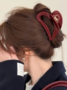 Thickened Luxurious Niche High-End French Style New Occipital Elegant Bun Maker Hair Clip, Heart Shaped Hair Claw Hair Accessory