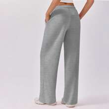 Womens Basics Sweatpants Tracksuit Gym Women Clothes Airport Women Outfits With Pockets Joggers Lounge Trousers - Màu Xám nhạt - Xem 3