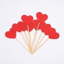 10pcs/20pcs Multicolored And Red Heart Cupcake Top, Sparkling With Love, Valentine's Day Cupcake, Valentine's Day Theme, Wedding Engagement, Bride Shower, Birthday Party, Cake Decoration Supplies