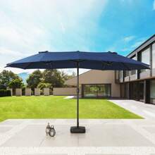 Sombrilla de mercado de acero de 9 x 15 pies para patio - Azul - Ver 3