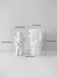1个3D硅胶天使翅膀模具，粉色简约设计，耐热温度-40°C~230°C，适用于手工蜡烛、石膏雕塑、房间装饰、婚礼、节日DIY礼物，适用于树脂、水泥、蜡 - 白色 - 查看 10