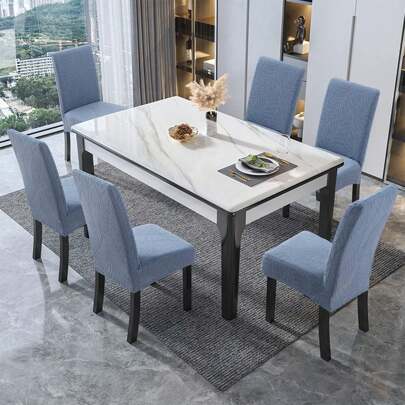 2/4/6 Pieces Waterproof And Spill-Proof Dining Chair Covers, Elastic Dust-Proof And Scratch-Proof Universal Chair Covers, Stretch Jacquard Dining Chair Covers, Elastic Kitchen Priest Chair Covers Jacquard Priest Chair Covers Removable And Washable Chair Protectors, Suitable For Living Room, Dining Room, Bedroom, All Seasons, Suitable For Dining Room, Living Room, Hotel