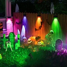 Super Bright 4LED Outdoor Garden Light 9 Modes Light Wall Villa Fence Wall Light Landscape Decoration Light Fence Stairs Exterior Wall Light Terrace Lighting Colorful Wall Light - Black - View 9