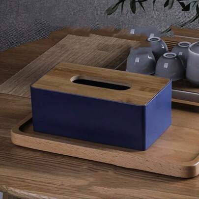Caja de pañuelos, anillos para servilletas de mesa, soporte para pañuelos, caja de papel, contenedor, cubierta de bambú, caja de almacenamiento de madera maciza, decoración de mesa para el hogar