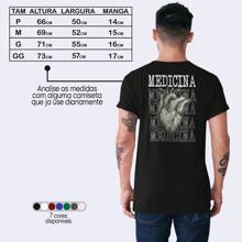 Camiseta Medicina Camisa Curso de Medicina 100% Algodão Premium Varias Cores Pronta Entrega - Preto - Visão 5
