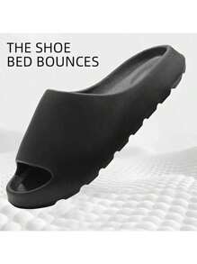 Pantuflas súper cómodas para mujer - Suelas de espuma EVA transpirables y antideslizantes, diseño de punta abierta, zapatos casuales ligeros y suaves, aptos para uso en interiores y exteriores, playa, ducha - Para todas las estaciones