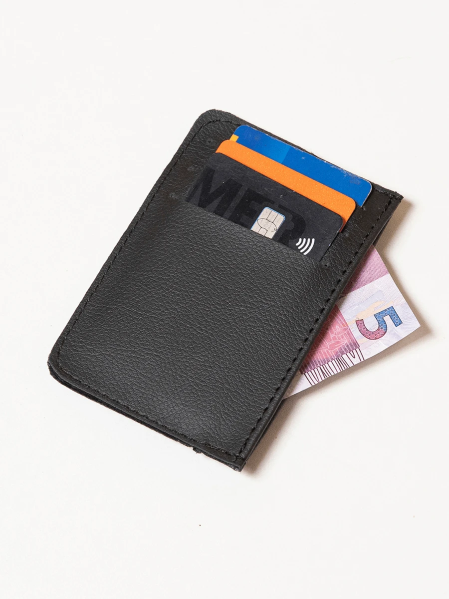 Slim Thin Wallet Card Holder For Men And Women, Compact, Practical - Black - View 1
