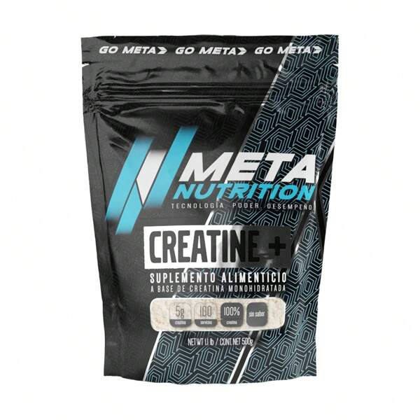 Meta Nutrition | Creatina Monohidratada 500g 100 +10 servicios | Micronizada para mejor absorción del cuerpo | de Alta Pureza | Libre de cualquier tipo de rellenos| solo 1 ingrediente| Calidad mundial marca orgullosamente mexicana|  | Más de 3 meses de abasto| Scoop incluido | El suplemento con más evidencia científica para crecimiento muscular | Suplementos para gimnasio | Presentación en bolsa trilaminada resellable| libre de botes plásticos| vegana | libre de crueldad animal | Suplemento para gimnasio | unisex | creatina en polvo para reconstituir.