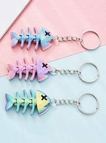 Een Casual Casual Cartoon 3D Geprinte Gradiënt Sleutelhanger Haai Volledige Gewricht Beweegbare Simulatie Speelgoed Creatieve Tas Sleutelhanger Hanger