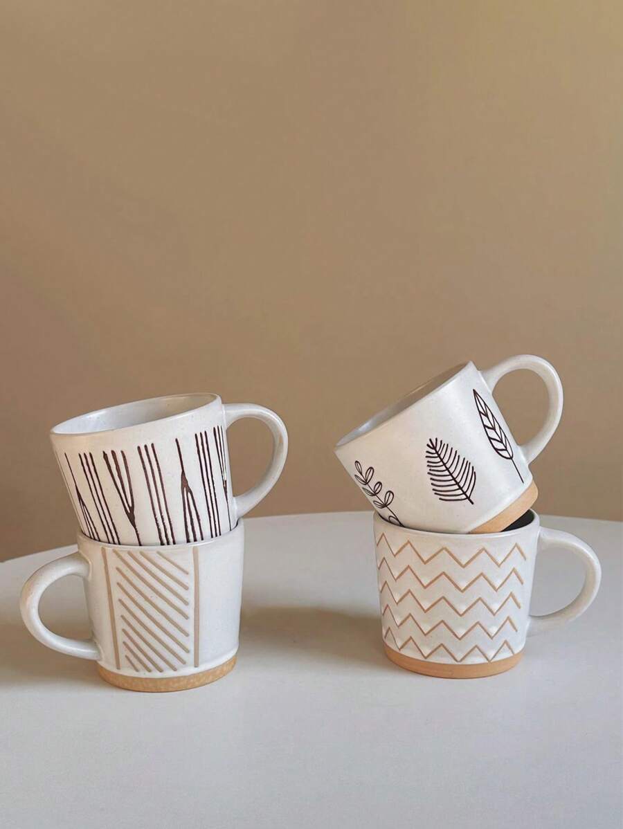 1pc Handmade Japanese-Style Vintage Ceramic Coffee Mug, High-Quality Oatmeal Breakfast Cup, Home Water Cup