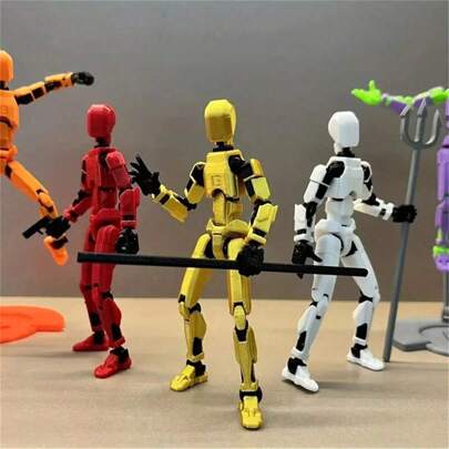 1个13关节可动人偶，机器人人偶模型，拼装积木人偶，3D打印人偶，圣诞礼物