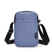 1 件简约纯色斜挎手机包，轻巧多功能，配有前袋和可折叠肩带，适合男孩和女孩，非常适合日常外出、上学等。 - 純色斜背包 - 查看 13