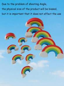 200pcs/15pcs Rainbow Bridge Eraser Students Learn Eraser Cartoon Mini Rainbow Eraser Thanksgiving Gift Holiday Gift Creative Cartoon Eraser Mini Eraser Student Prize Stationery Wipe Clean Without Leaving Marks Back To School - Multicolor - View 7