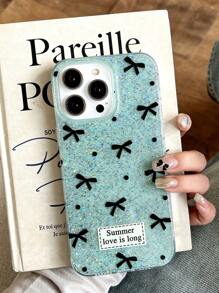 1 Ốp lưng điện thoại trang trí nơ đen bóng kiểu INS có họa tiết giọt nước, tương thích với iPhone 11 12 13 14 15 16 Pro Max 12 Pro Max 13 Pro Max 14 Pro Max 15 Pro 16 Pro Max - Nhiều màu - Xem 3