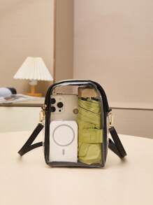 1 Piece Fashion Straw Shoulder Bag, Classic Hardware Decoration Straw Phone Bag, Perfect For Women, Girls, Students, Commuting, Traveling, Vacation, Back To School.Beach Bags For Women Holiday Outfits