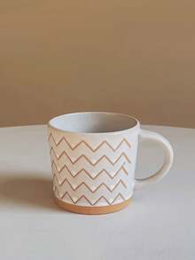 1pc Handmade Japanese-Style Vintage Ceramic Coffee Mug, High-Quality Oatmeal Breakfast Cup, Home Water Cup