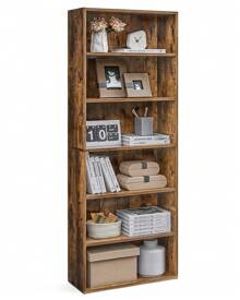 VASAGLE Bookshelf, 6-Tier Bookcase, Book Shelf Furniture, Open Storage Shelves, Room Decor, For Living Room, Home Office, Dinning Room,  9.4 X 23.6 X 63.3 Inches, Rustic Brown - Rust Brown - View 10