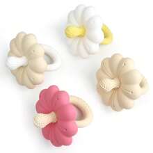 1pc Flower Silicone Baby Teether, Easy To Grip And Clean, Gift For Newborn Babies - Multicolor - View 6