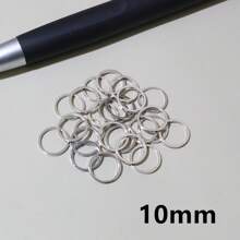 50入組直徑黃銅關閉環箍適用於DIY耳環珠寶製作配件 - 銠色 - 查看 17