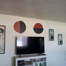 Wall Decor Living Room, Wood Wall Art Interior Modern Vintage Home Decor, Ideal For Bedroom Dining Room, Set Of Two Pieces - 白色 - 查看 2