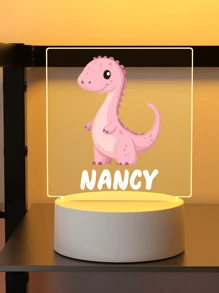 1 Abajur de Dinossauro Personalizado para Decoração de Quarto com Nome - Presente Ideal para Aniversário, Cabeceira ou Outra Ocasião - Luminária 3D Personalizada para Quarto - Presente de Dia dos Namorados, Aniversário, Presente para Namorada ou Namorado - Luz Decorativa Personalizada
