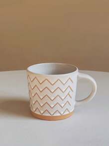 1pc Handmade Japanese-Style Vintage Ceramic Coffee Mug, High-Quality Oatmeal Breakfast Cup, Home Water Cup