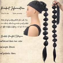 非洲蓬松马尾辫合成接发，带泡泡的长彩虹辫，VolAcquisLook 的马尾辫，发饰 - 棕色 - 查看 7