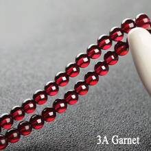 1条5A级天然石榴石酒红色串珠手链，圆形天然石榴石饰品，女士串珠灵性疗愈手链，幸运能量饰品，情人节礼物 - 彩色 - 查看 5