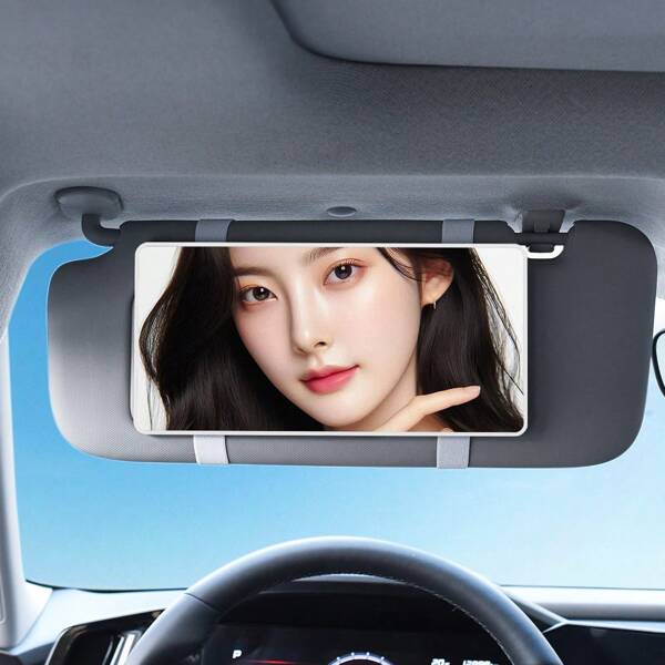 Portable Car Sun Visor Plate HD Makeup Mirror For Girls Women
