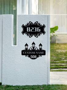 1pc Custom Vintage Metal Doorplate Decorative Art, Rural Street Nameplate Wall Decorations - Personalized Door Numbers And Text - Wall-Mounted Multifunctional Address Signs, House Numbers, Outdoor Address Signs, Farmhouse Door Art Gifts Birthday Graduation - Multicolor - View 8