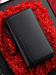 1 szt. Długi zamek błyskawiczny Duża pojemność Wieloslotowa torba kopertówka biznesowa Litchi Pattern, odpowiednia dla nastolatków Lato Casual Outdoor Sport lub wakacje Podróże lub prezenty na ukończenie szkoły lub akcesoria do sukienek urodzinowych