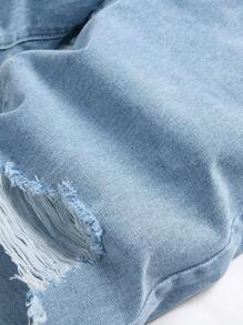 Men's Distressed Pocket Bermuda Denim Shorts, Casual