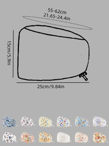 1 件女士抗菌防尘数码印花工作帽/护士帽，可调节设计，适合医院护士、美容师、清洁人员和其他医疗/清洁专业人士 - 彩色 - 查看 2