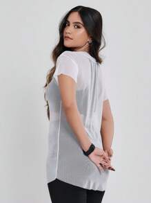 KIT 2 Tulle Fitness Gym Tops 10736 - trắng - Xem 3