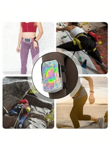 2PCS/Set Holographic Thigh Bag - Phone Holder Festival Bag For Women, Men - Iridescent Ankle Pouch - Reflective Carnival Bag Sports Bag Sport Bag Waterproof Bag Holiday Beach Travel Vacation Phone Case Waterproof Phone Case Phone Bag Summer Swimming Bag Swim Holiday Beach