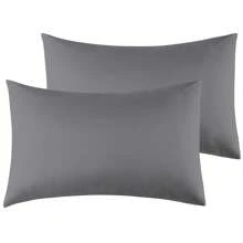 Farfallarossa Pillow Cases - 1/2 Packs - Envelope Closure - Soft Brushed Microfiber Fabric - Shrinkage And Fade Resistant Pillow Covers - Dark Grey - View 8