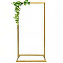 kangten Wedding Square Archway Backdrop Stand Metal Arch Frame Flower Balloon Decor Gold Party Favors Room Decor Bride - gold. - View 5