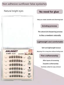 36 Cílios Postiços de Girassol Misto sem Cola que Não Requerem Cola e Podem Ser Aplicados Diretamente como Cílios Postiços. Cílios Naturais que Prolongam a Maquiagem e São Fáceis de Aplicar. Cílios Postiços, Cílios Postiços, Cílios Postiços, Cílios Postiços