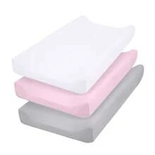 Set de 3 piezas de funda de cambiador de microfibra ultra suave, transpirable y acogedora para la mesa de cambio de pañales de bebés niños y niñas, se ajusta a la mayoría de cambiadores