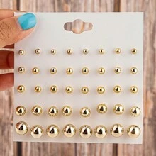 20pcs New European & American Lightweight Mini Luxury Faux Pearl CCB Stud Earring Set - CCB - View 2