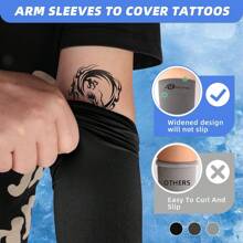 BHYTAKI 6 Pairs UV Sun Protection Arm Sleeves, UPF 50 Sports Cooling Arm Compression Sleeves For Men Women Teenager - 黑色 - 查看 5