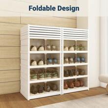 Portable Shoe Storage With Clear Magnetic Doors,6/9 Layers Sneaker Box - 18 pairs - View 4