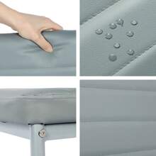 Grey Dining Table And Chairs Set, Square Dining Table With 2/4 Faux Leather Chairs For Dining Room Kitchen Home - Dining Table With 4 Gray Chairs - View 7