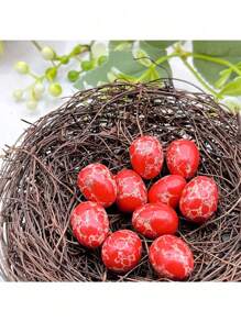 Mini Easter Egg Gemstone Easter Ornament, Pigeon Egg, Egg, Bird Egg Suitable For Home Decoration, Room Decoration, Basket Filling, Easter Gift Decoration Easter Egg (Color Random)