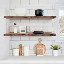 Sorbus Floating Shelves For Wall, 2 Pack (35 Inch) Long Wall-Mounted Shelves - Mahogany - View 2