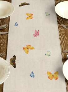 1 Pieza Camino de mesa con estampado floral de primavera, decoración vintage de primavera-verano con flores para el hogar, cocina, comedor, decoración estacional tipo granja con flores, suministros para fiestas interiores y exteriores, adecuado para restaurantes y comedores