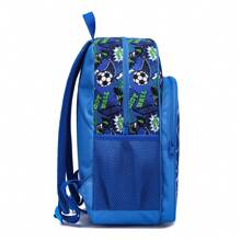 3 件套足球主题背包套装，带单肩包、午餐盒和铅笔盒 - 轻质、涤纶、时尚混色