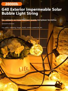 CasaBella Luces solares de cuerda de 15 metros con 90 bombillas, 8 modos de luces de hadas, luces de cadena solares LED IP65 a prueba de agua,Tiras de Luces para Exteriores,bola de burbujas de luz solar para exteriores,Perfectas para la decoración de fiestas, patios, jardines, senderos, cercas, balcones y edificios,Ideales para Navidad, Halloween, bodas, decoración de otoño, festivales, y recuerdos de fiesta temática de carnaval,decoración de festivales