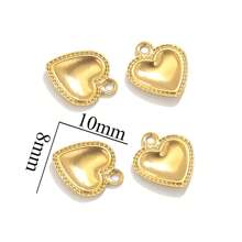 20pcs Stainless Steel Gold Plated Heart Drop Oil Small Pendant, DIY Earrings Necklace, Clothing, Bracelet Jewelry Accessories